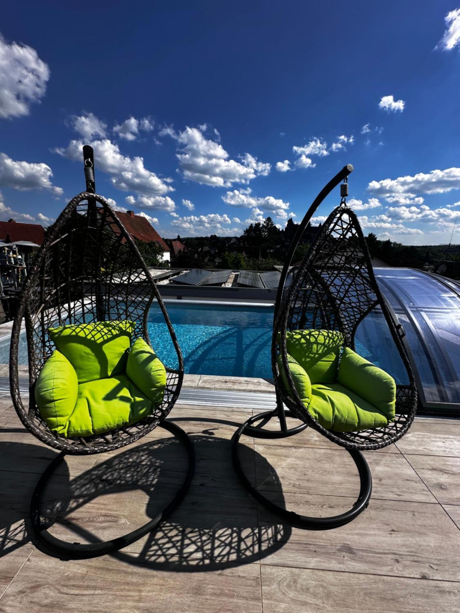 Ferienwohnung Schlossblick - 4 Sterne Sauna Pool Whirlpool Exklusiv Braunfels Dış mekan fotoğraf